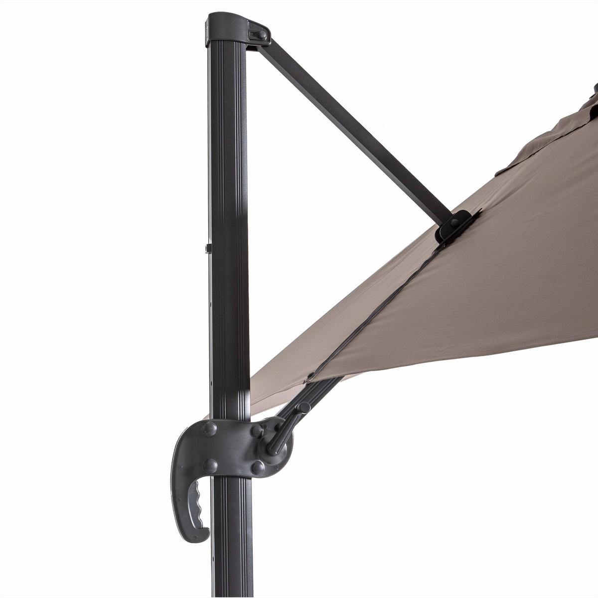 SONNENSCHIRM 2x3m mit 4 Gewichtsplatten, Taupe - Taupe, Metall (300/200cm) - Oviala