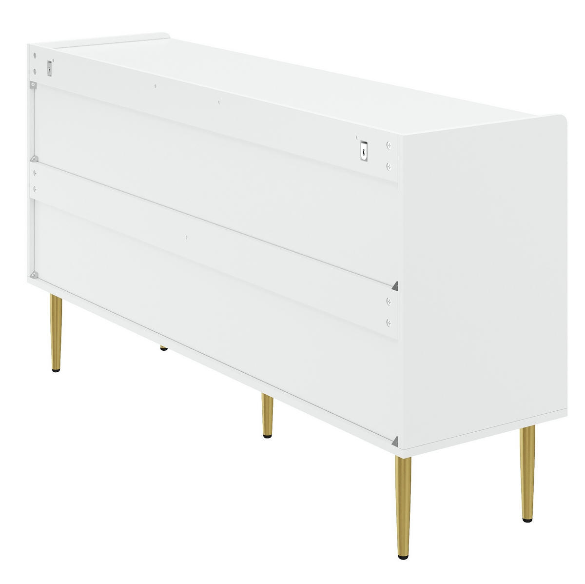 KOMMODE 140/38/75 cm mit 4 Türen und Soft-Close in Weiß - Weiß, Holzwerkstoff (140/75/38cm) - BEAOK