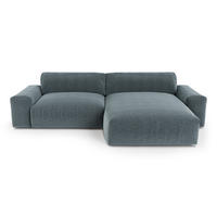 ECKSOFA RECHTS Rastergewebe mit weichem Griff Jeansblau 310cm - Blaugrau, Textil (310/174cm) - Sia Home