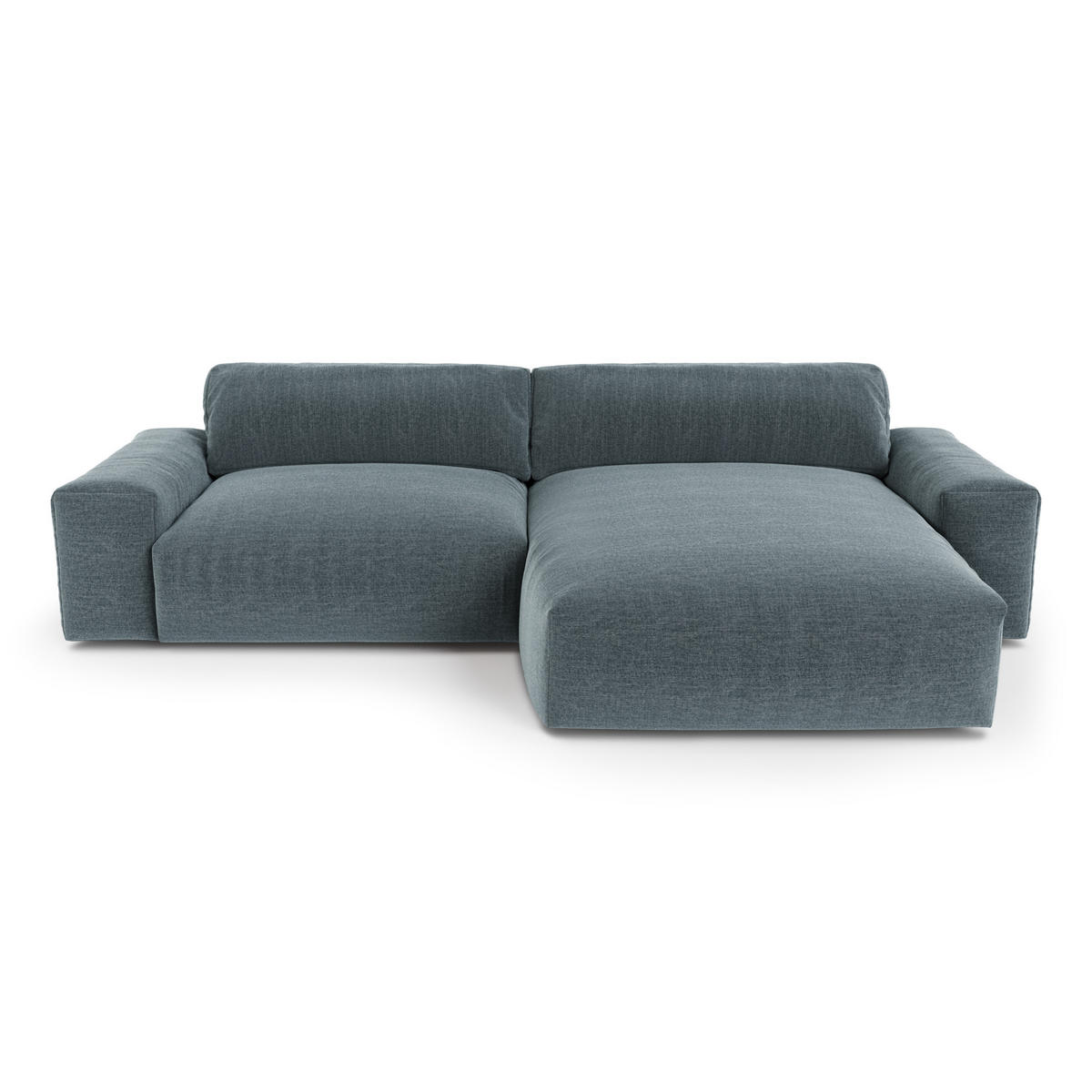 ECKSOFA RECHTS Rastergewebe mit weichem Griff Jeansblau 310cm - Blaugrau, Textil (310/174cm) - Sia Home