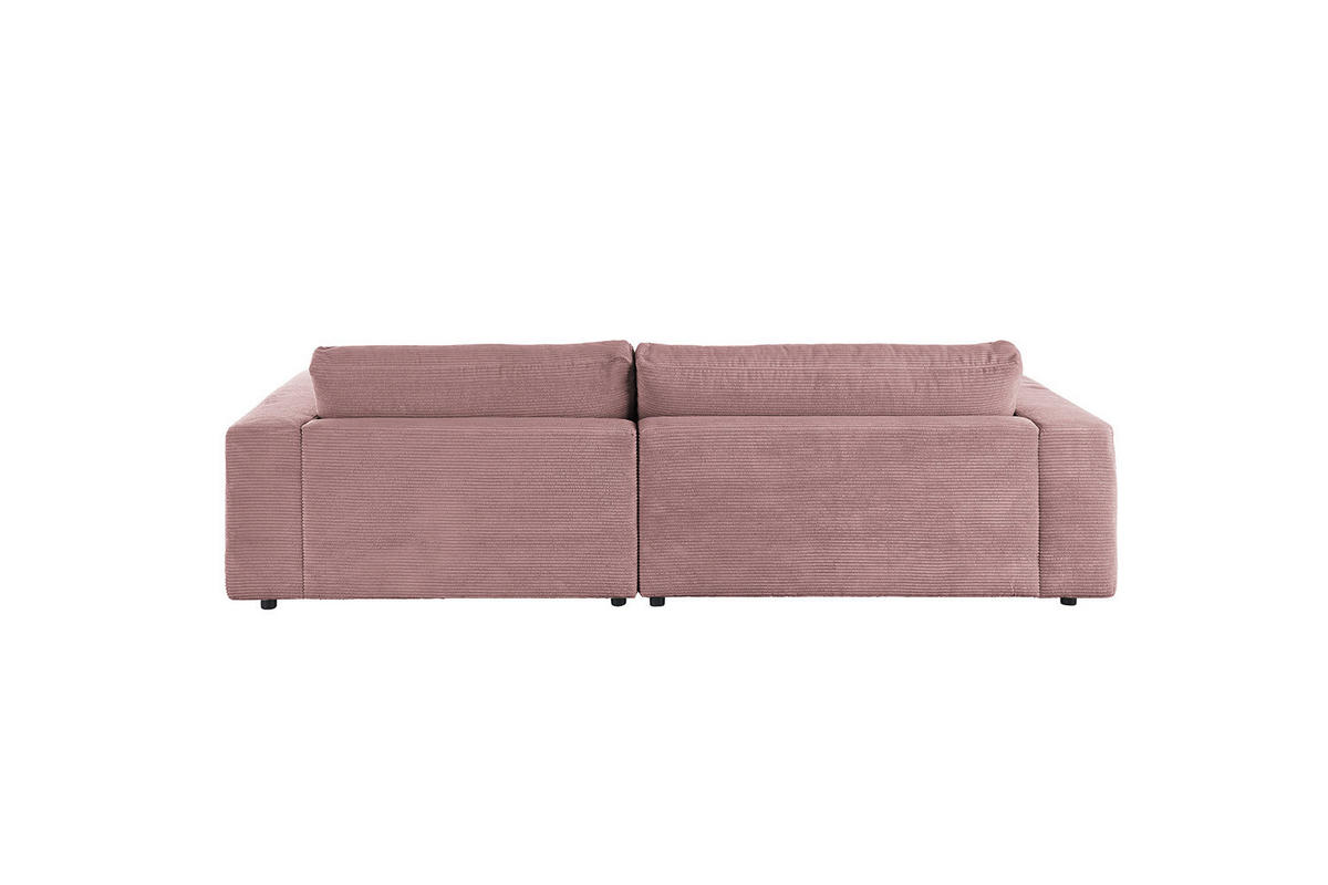 ECKSOFA MADELINE Pink Cord - Pink/Schwarz, Kunststoff/Textil (270/190cm) - KAWOLA