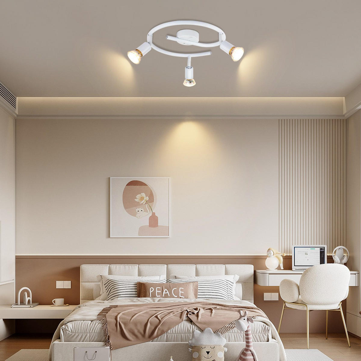 DECKENLEUCHTE Lester 42/15/42cm - Weiß, Metall (42/15/42cm) - Nettlife