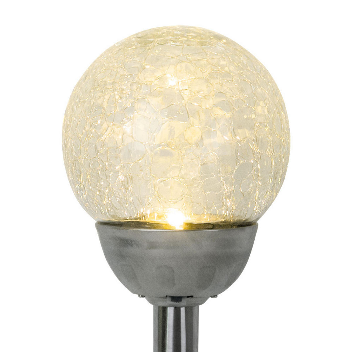 LED AUSSENLEUCHTE Solarlampe Edelstahl Silber - Silberfarben, Glas (12/12/56cm)
