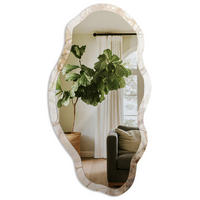 SPIEGEL 90x45 cm asymmetrisch mit Druck - Marmor-Eleganz - Transparent, Glas (45/90/0.4cm) - TULUP