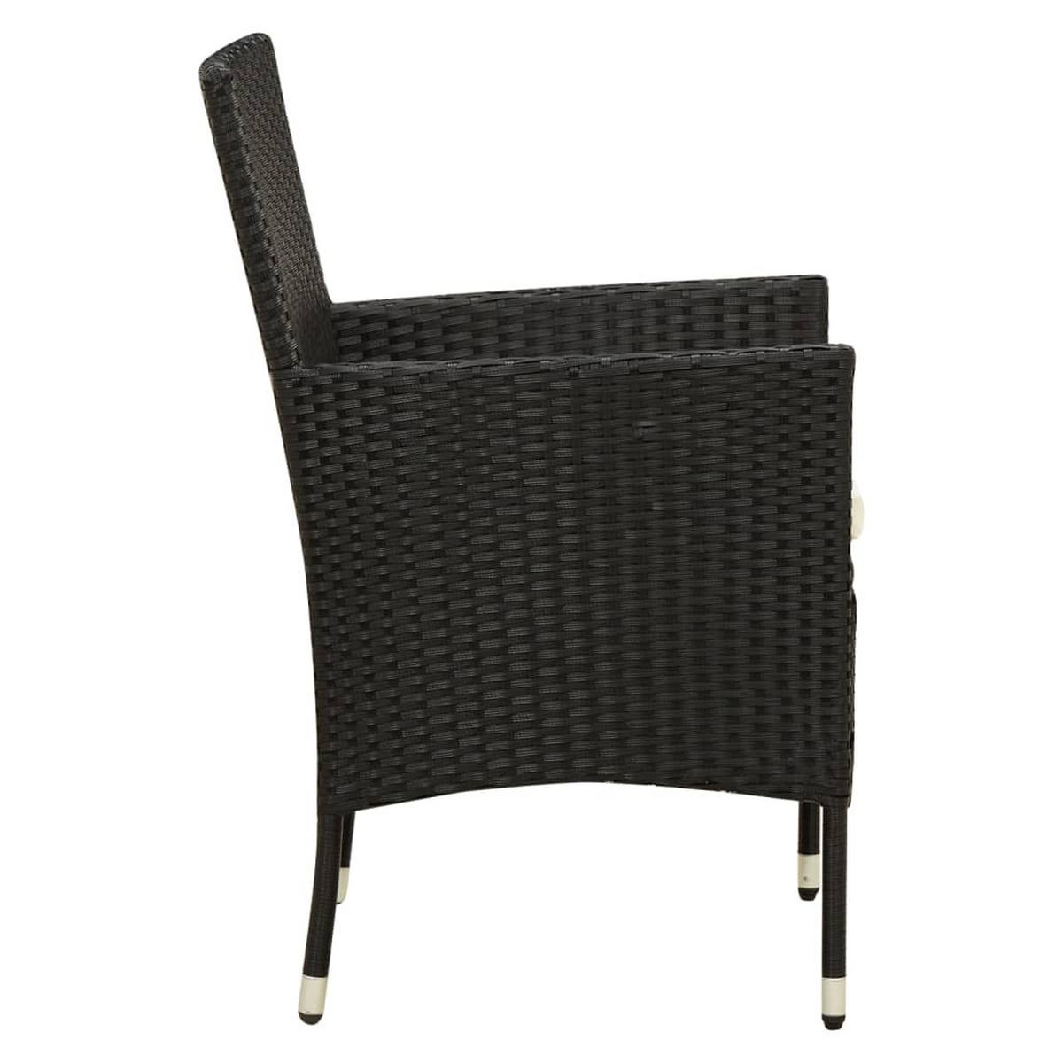GARTENSTÜHLE Mit Kissen 2er set Poly Rattan Schwarz - Schwarz, Kunststoff (60/88/61cm) - vidaXL
