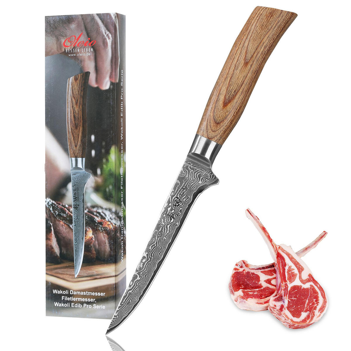 AUSBEINMESSER 14 cm - Braun, Holz/Metall (29cm) - Wakoli