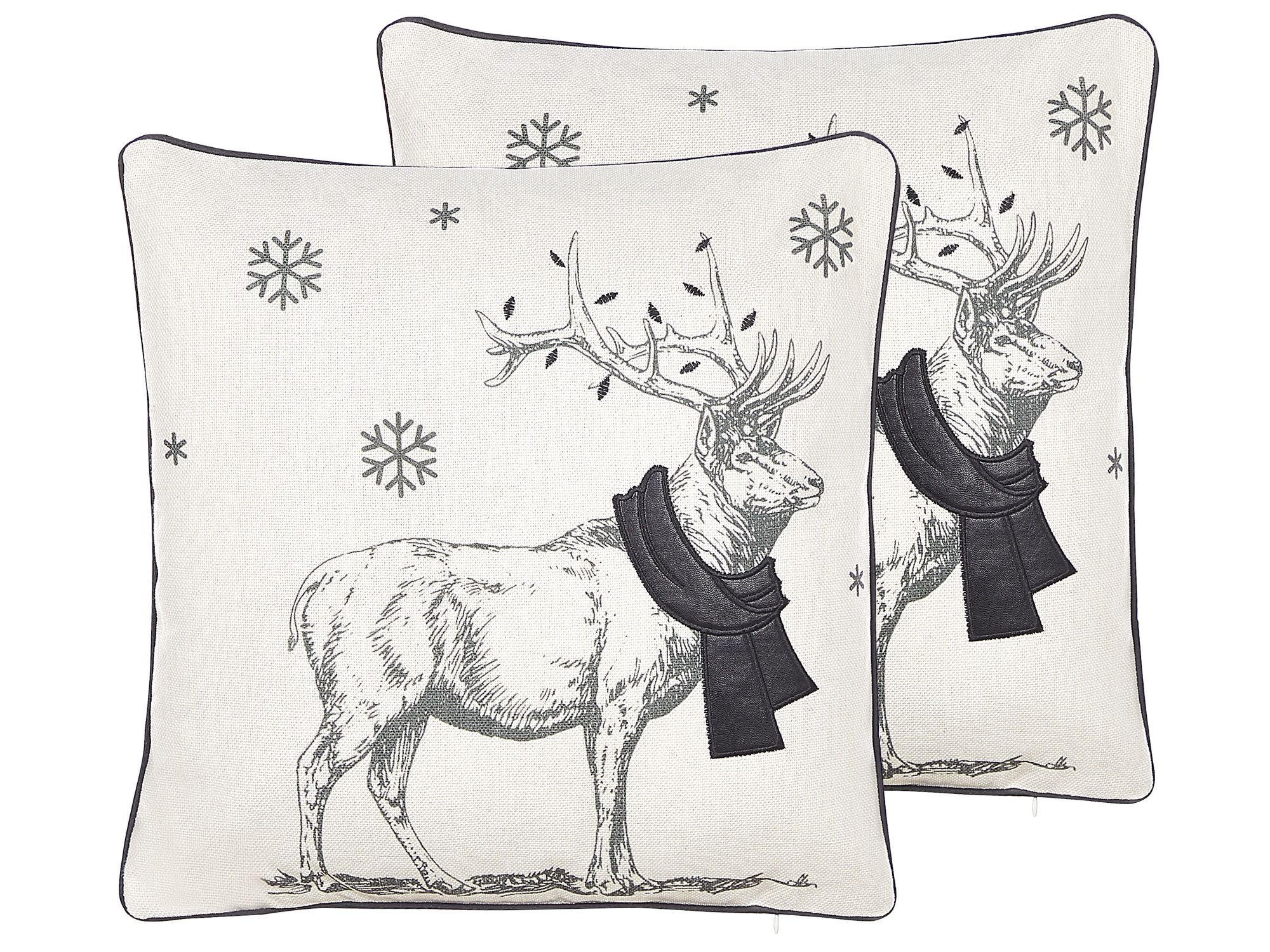 DEKOKISSEN 2er-Set Cremeweiß 45/45 cm Sven - Ecru, Textil (45/45cm) - Beliani