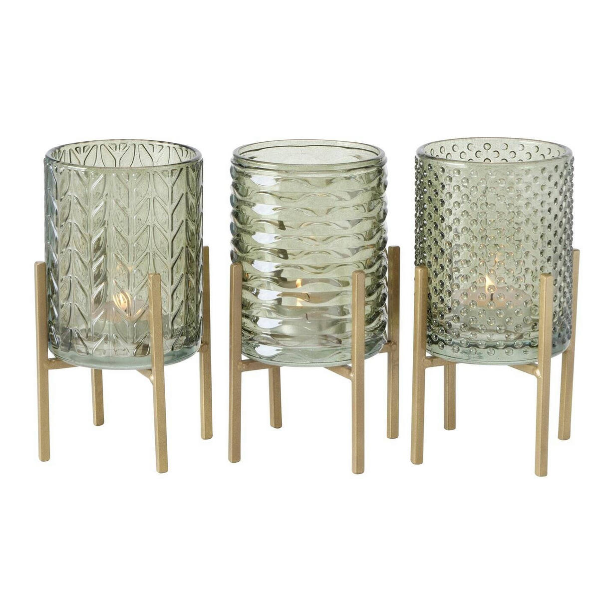 TEELICHTHALTER Bolito Ø 8 cm - Grün, Glas (16cm) - Boltze Home