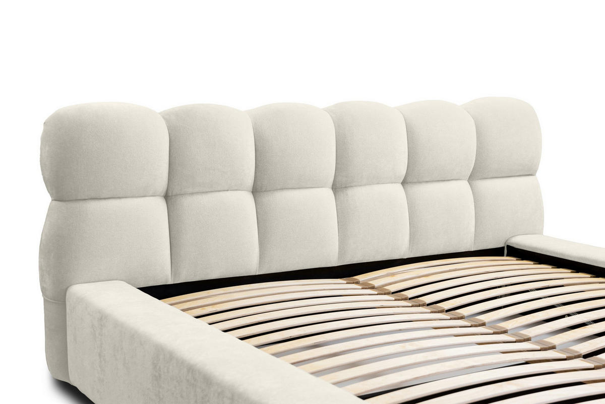 POLSTERBETT schenilen Struktur Paulon 140x200 cm, Creme - Creme, Textil (140/200cm) - Fedve