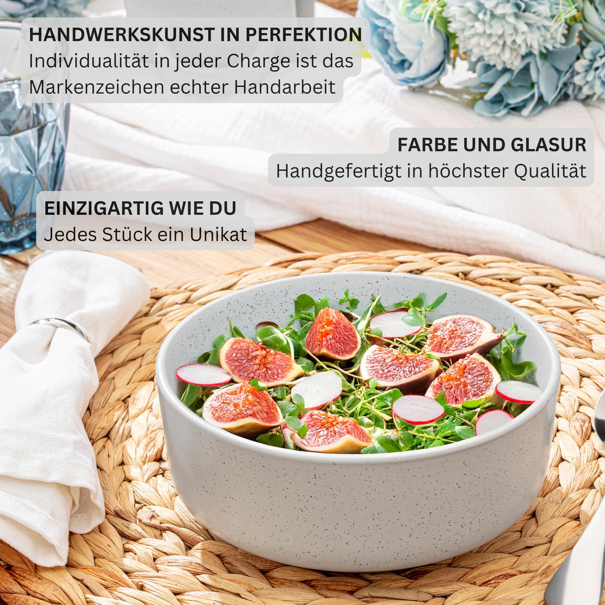 SCHALEN LEEDS FROST - 6 teilig aus Steingut - Weiß, Stein (16.5/16.5/6.5cm) - Sänger