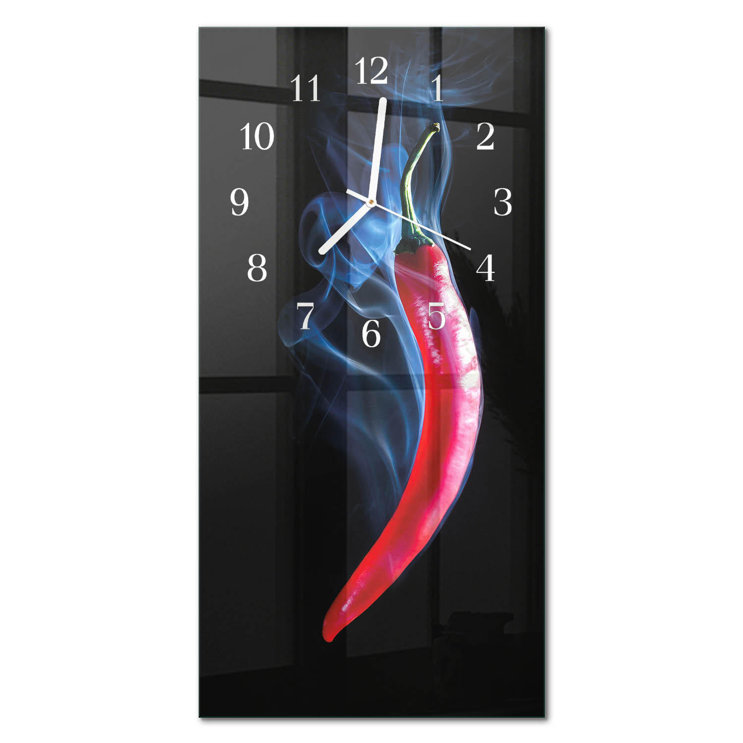 WANDUHR 30x60 cm - Feuer - Multicolor, Glas (30/60/0.4cm) - TULUP
