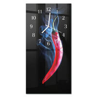 WANDUHR 30x60 cm - Feuer - Multicolor, Glas (30/60/0.4cm) - TULUP