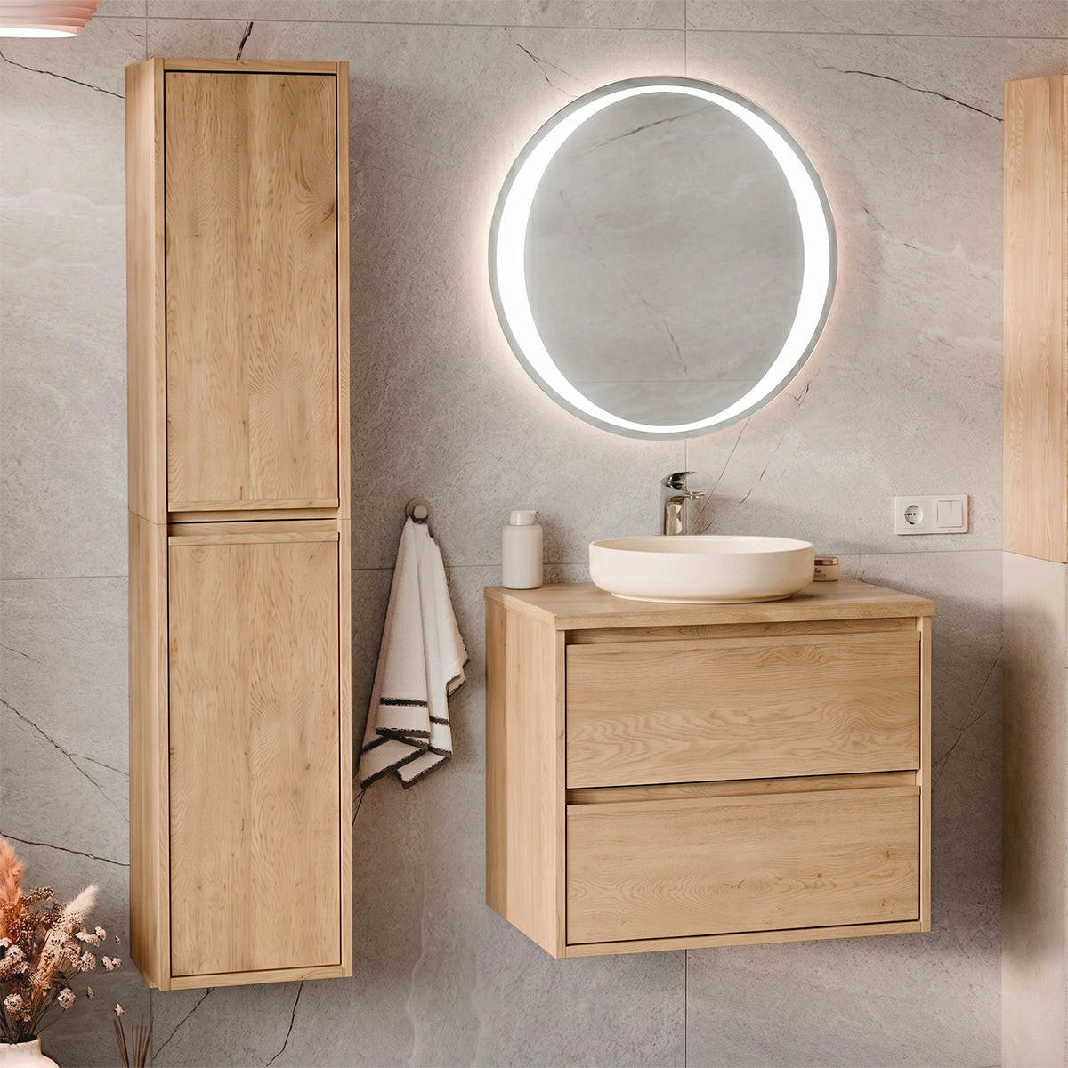 SKŘÍŇKA POD UMYVADLO 60cm Edmé Dřevo - hnědá, kompozitní dřevo (60/52.2/46cm) - Petits-meubles