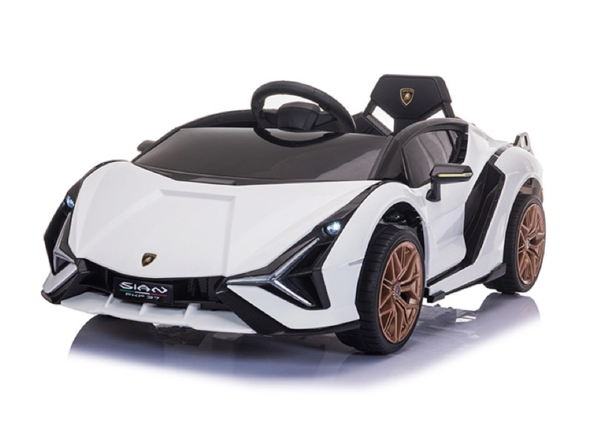 KINDER ELEKTROAUTO Lamborghini Sian weiß - Weiß, Kunststoff (108/62/40cm) - TPFLiving