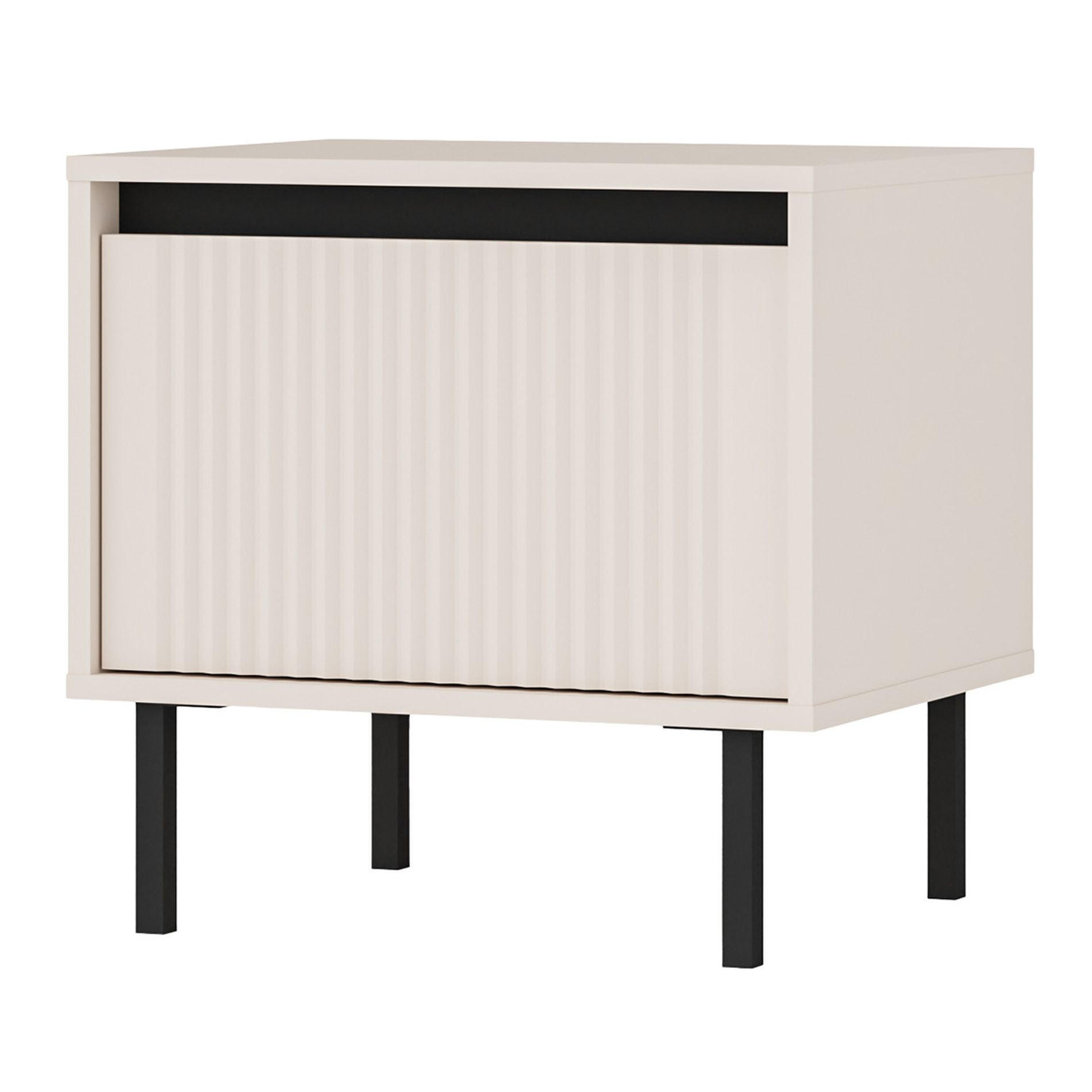 NACHTTISCH Osaka Sandbeige 52 cm - Beige/Schwarz, Holzwerkstoff/Metall (51.8/50/40cm) - Selsey