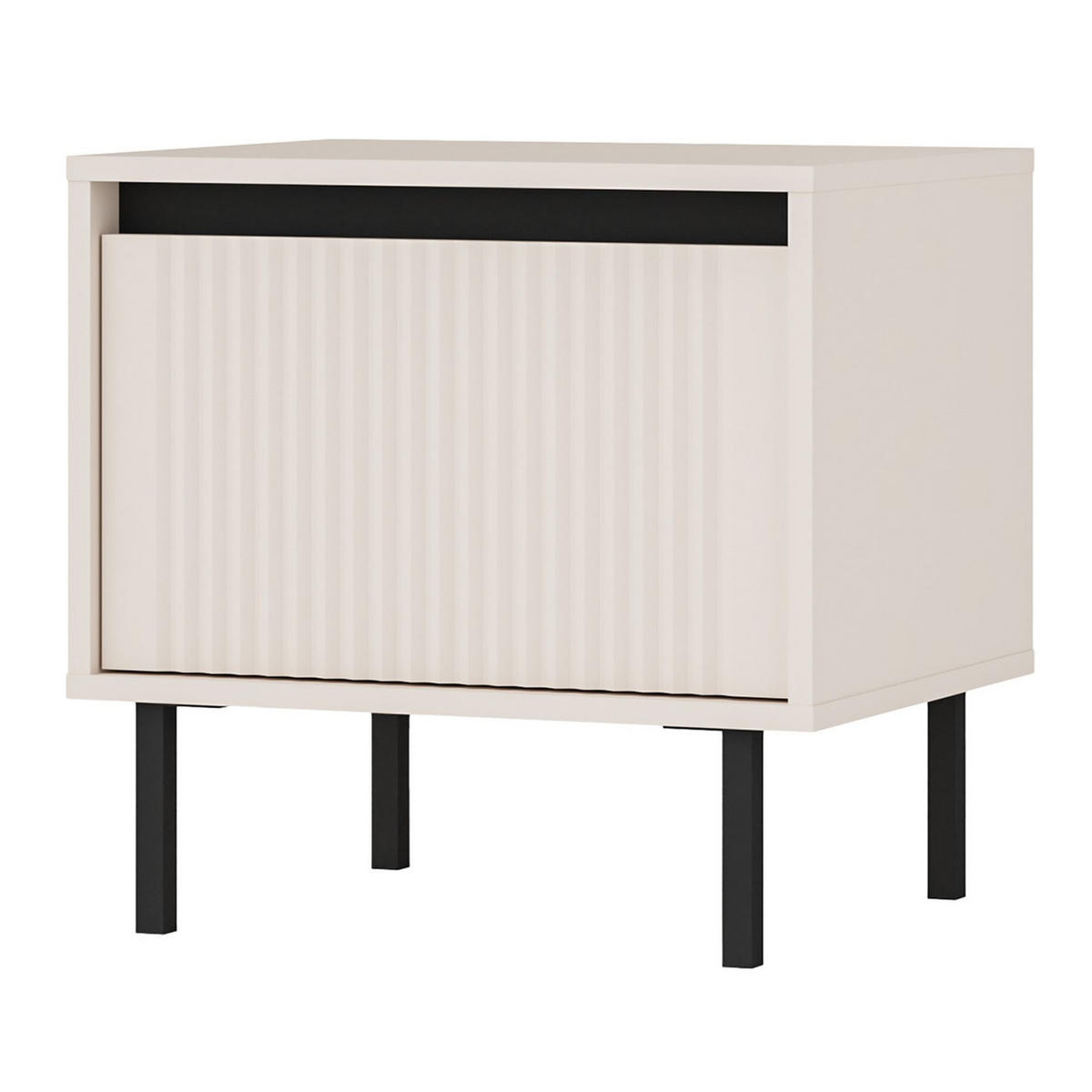 NACHTTISCH Osaka Sandbeige 52 cm - Beige/Schwarz, Holzwerkstoff/Metall (51.8/50/40cm) - Selsey