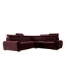 ECKSOFA APOLLO KN09, Eckcouch in L-Form mit Schlaffunktion, Farbe: Rot, Velourstoff, Ottomane Links - Braun, Textil (255/255cm) - O-Sofa