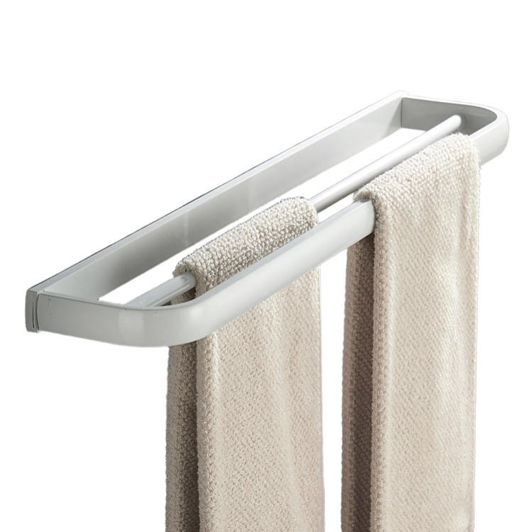 HANDTUCHHALTER – Weiße Doppelstange – 57 cm lang - Weiß, Metall (11/2.7/57cm)