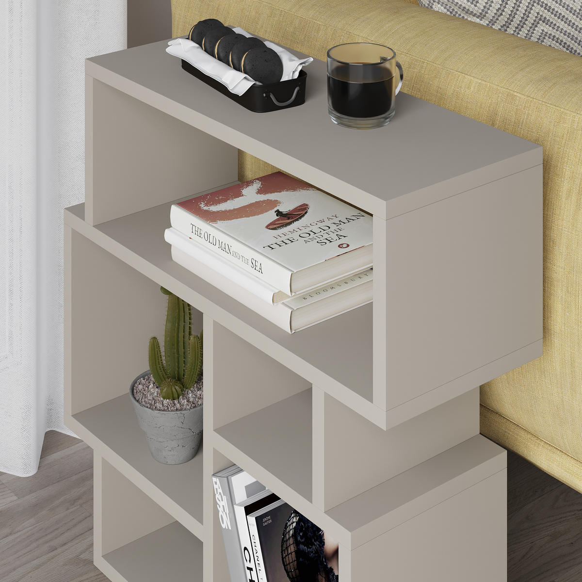 BEISTELLTISCH Karma Sandstein 60.4/59/22 cm - Beige, Holzwerkstoff (22/59/60.4cm) - Decortie