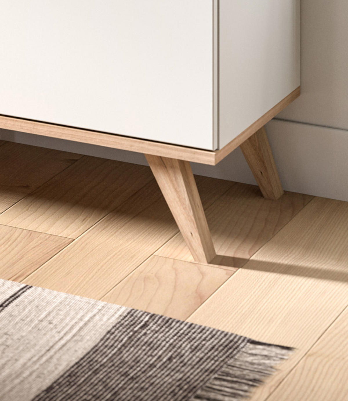 SIDEBOARD weiß, Eiche 185 cm, Kommode mit Soft-Close-Funktion - Eichefarben/Weiß, Holzwerkstoff/Metall (185/95/40cm) - Inn.Furn