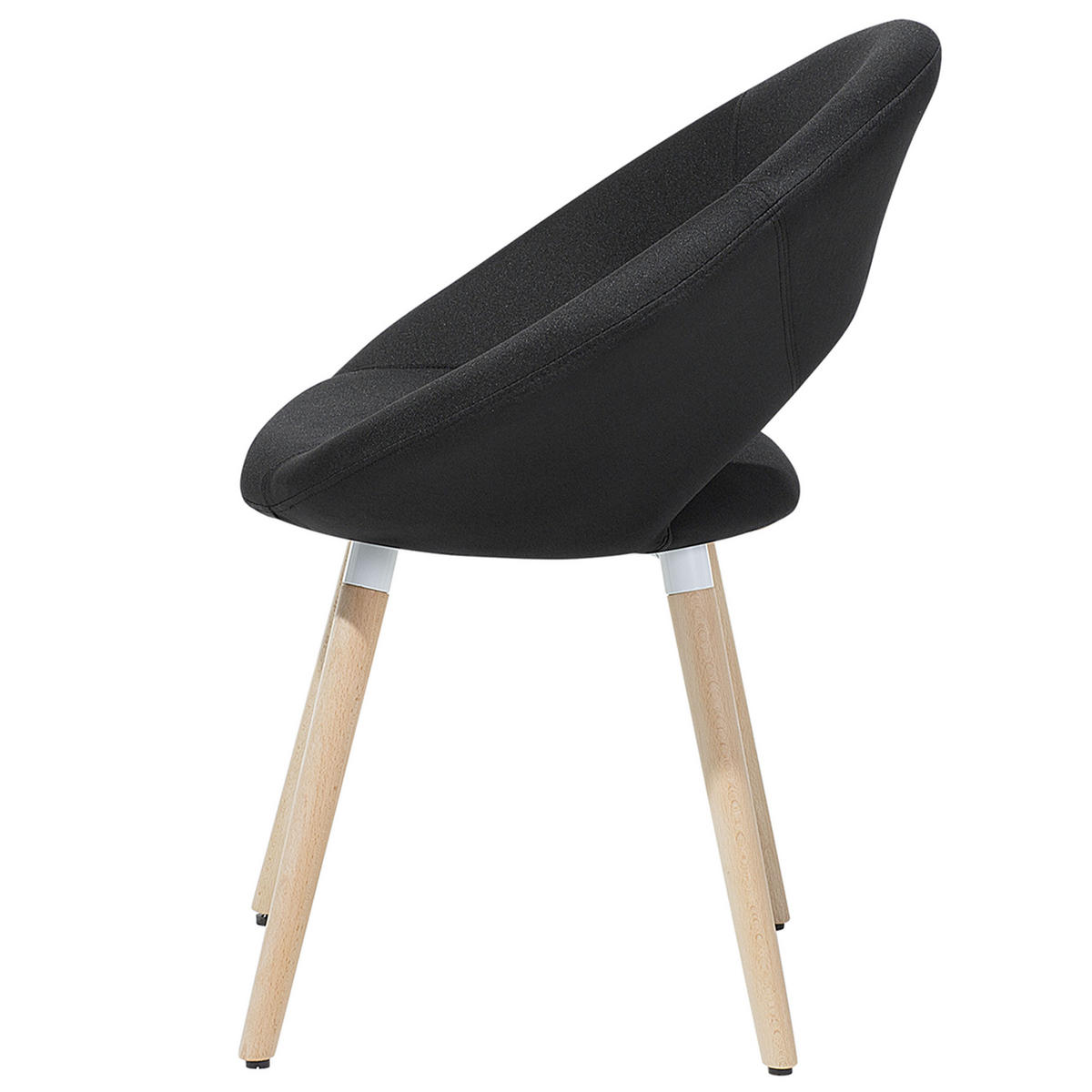 ESSZIMMERSTUHL 2er-Set Polsterbezug Schwarz Roslyn - Schwarz, Holz/Textil (66/80/45cm) - Beliani