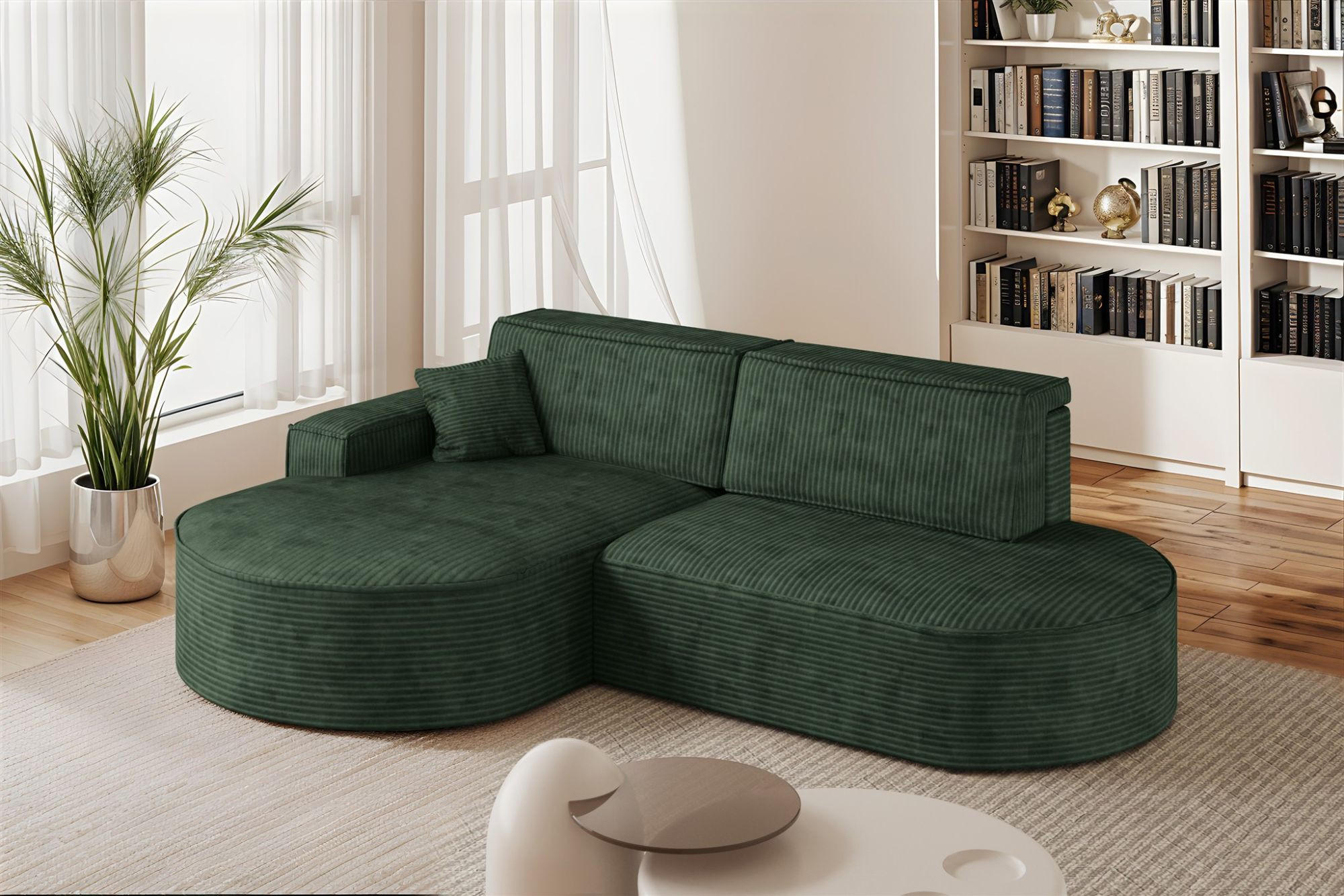 ECKSOFA Venedig Mit Schlaffunktion - Grün, Holzwerkstoff/Textil (278/179cm) - Fun Möbel