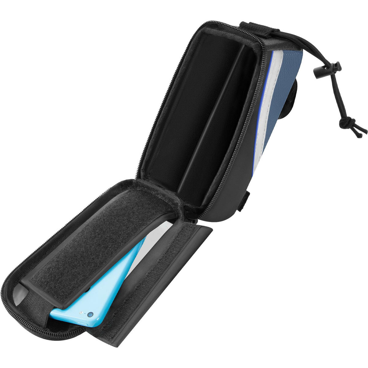 FAHRRADTASCHE Georg mit Fahrradrahmentasche ,wasserabweisend und robust,schwarz/blau - Blau/Schwarz, Textil (10/10.5/20.5cm) - tectake