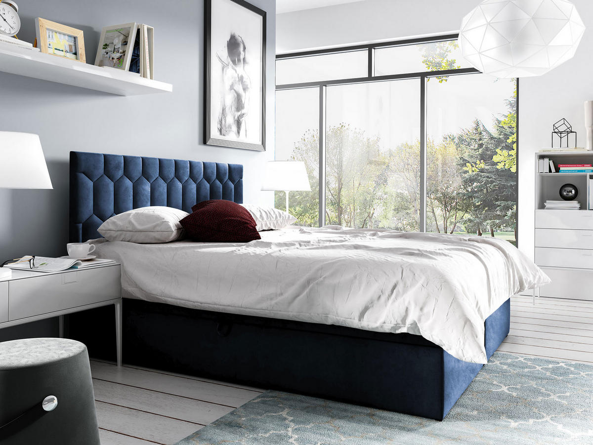 BOXBETT Top M24 - Blau, Holz (160/200cm) - MIRJAN24