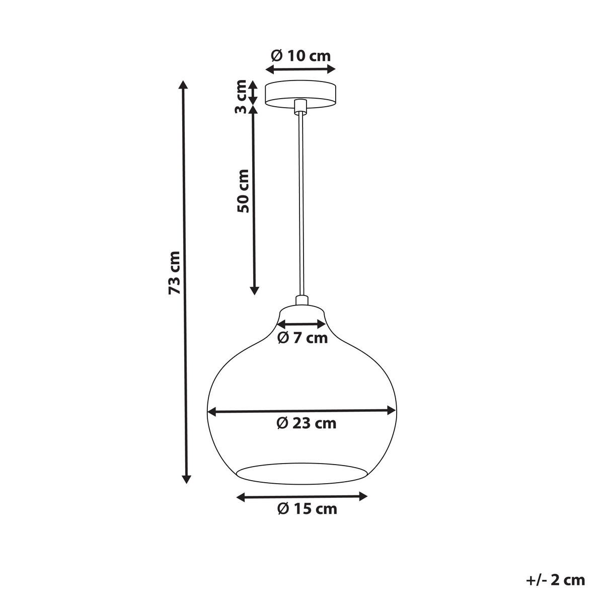 HÄNGELEUCHTE Keila 23/23/74 cm - Grün, Glas (23/23/74cm) - Beliani