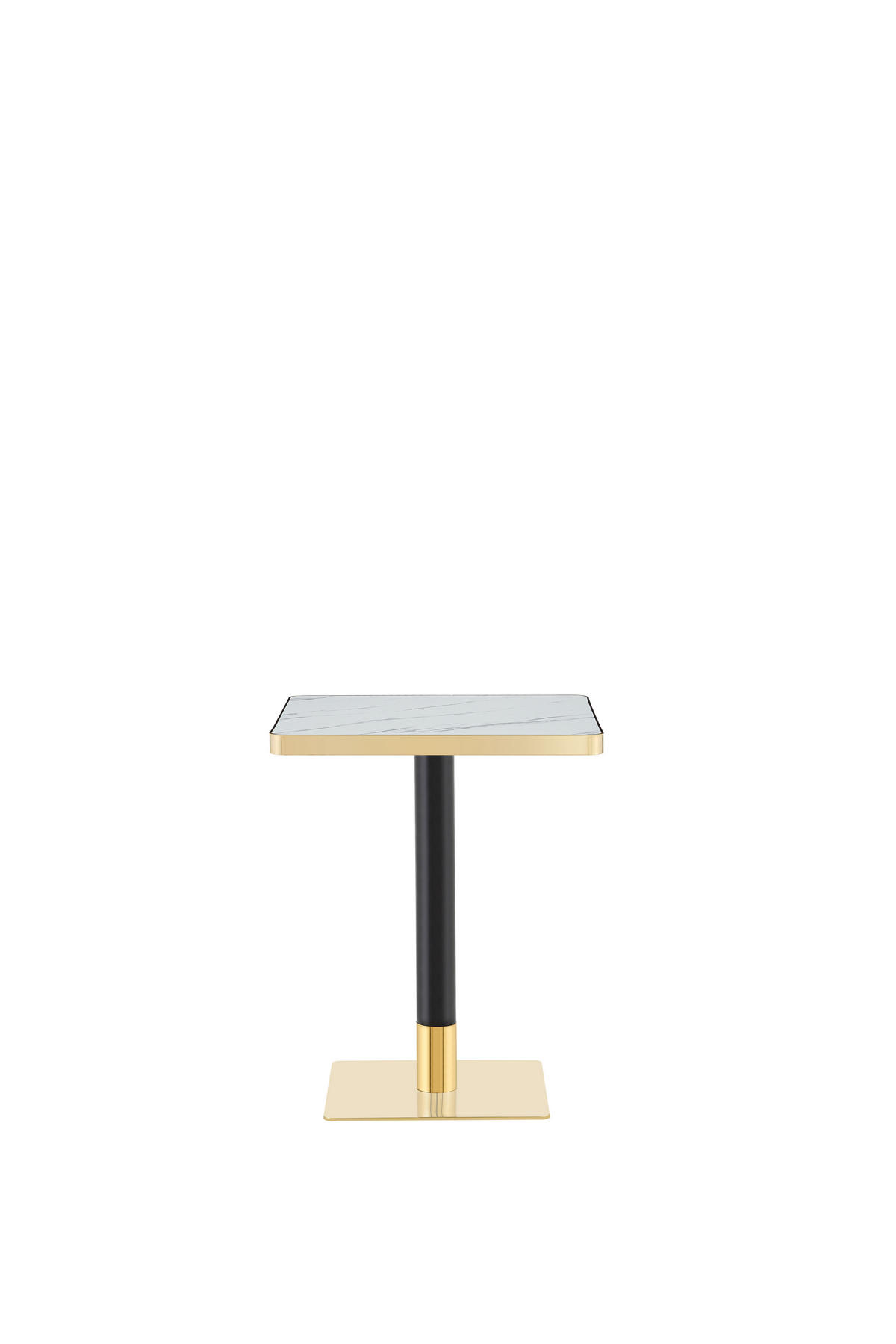 BARTISCH 60/60/74 cm mit Marmor-Optik DE-40022 Weiß - Weiß, Metall (60/60/74cm) - ComfortXL