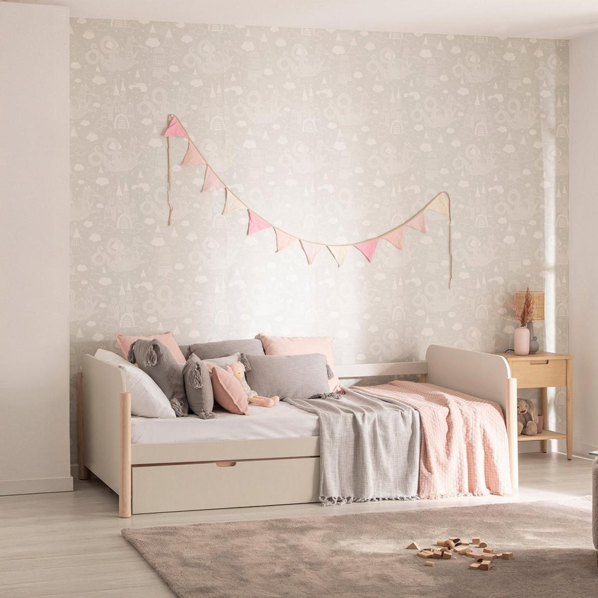 ROLLBETTEN Ora Weiß 203 cm x 70 cm - Weiß, Holzwerkstoff - Klast Home