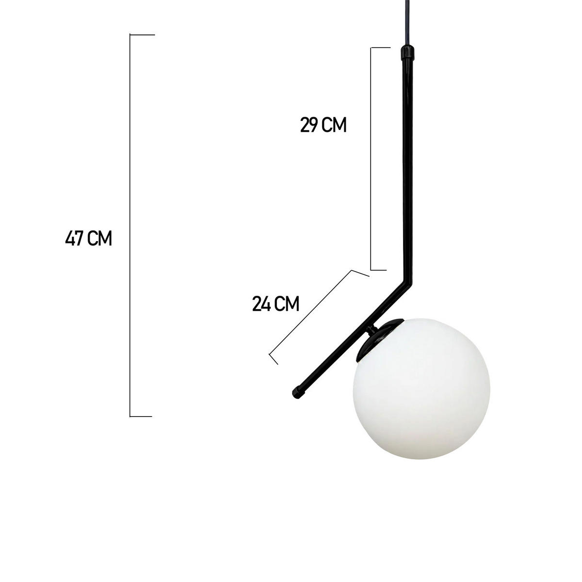 PENDELLEUCHTE Wohnzimmer Waterfor 30/50 cm - Schwarz, Glas/Metall (50/30/50cm) - Bamyum