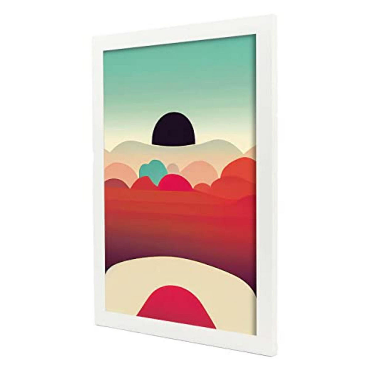 POSTER Set mit 4 Wolken Abstrakt Moderne Galaxien A3 Weißer Rahmen - Weiß, Papier (29.7/3cm) - Nacnic