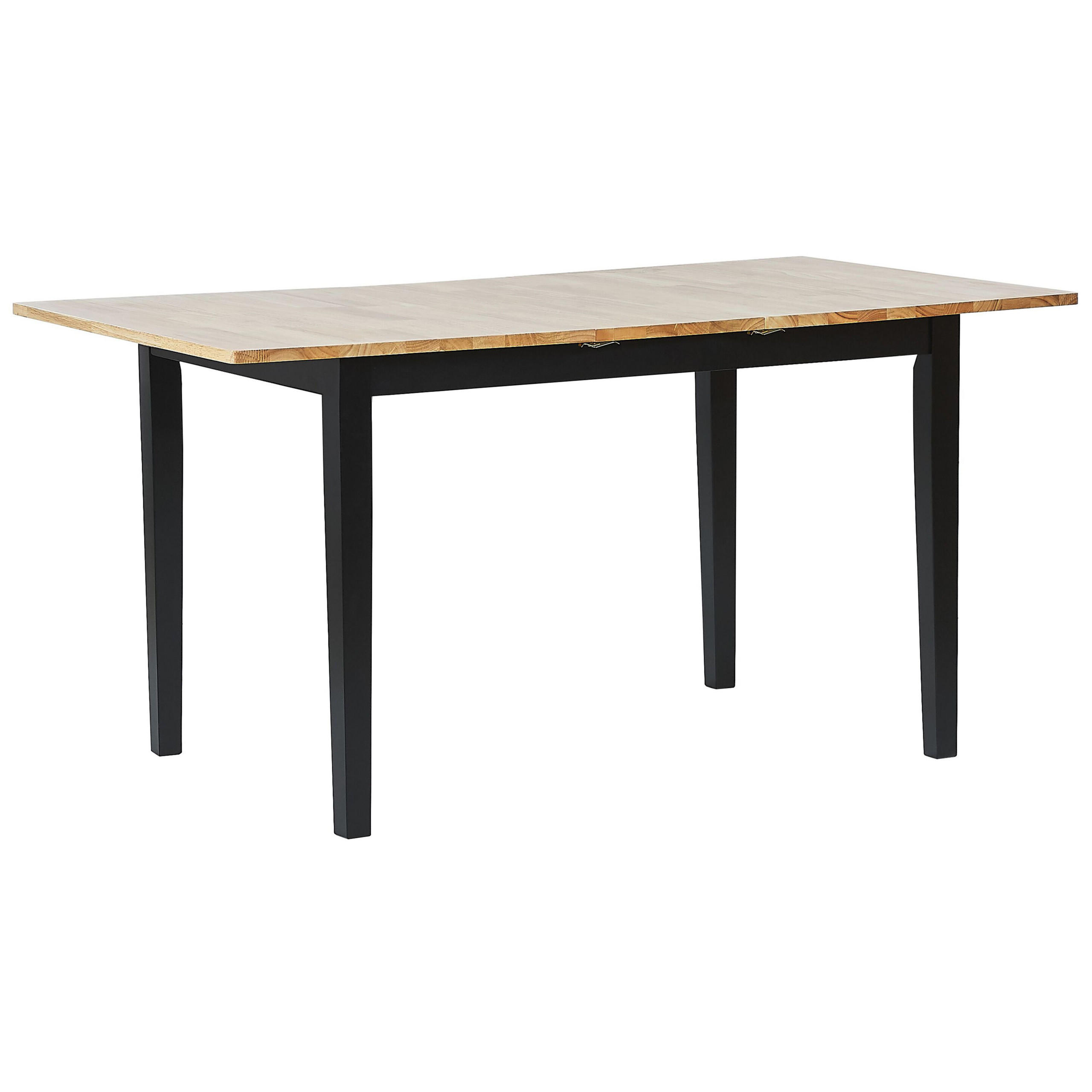 ESSTISCH 120-150/80/74 cm Hellbraun, Schwarz Rechteckig Houston - Hellbraun, Holz (150/80/74cm) - Beliani