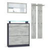 GARDEROBE Loret Front in Beton Oxid Optik - Hellgrau, Holzwerkstoff (180/200/23cm) - Vladon