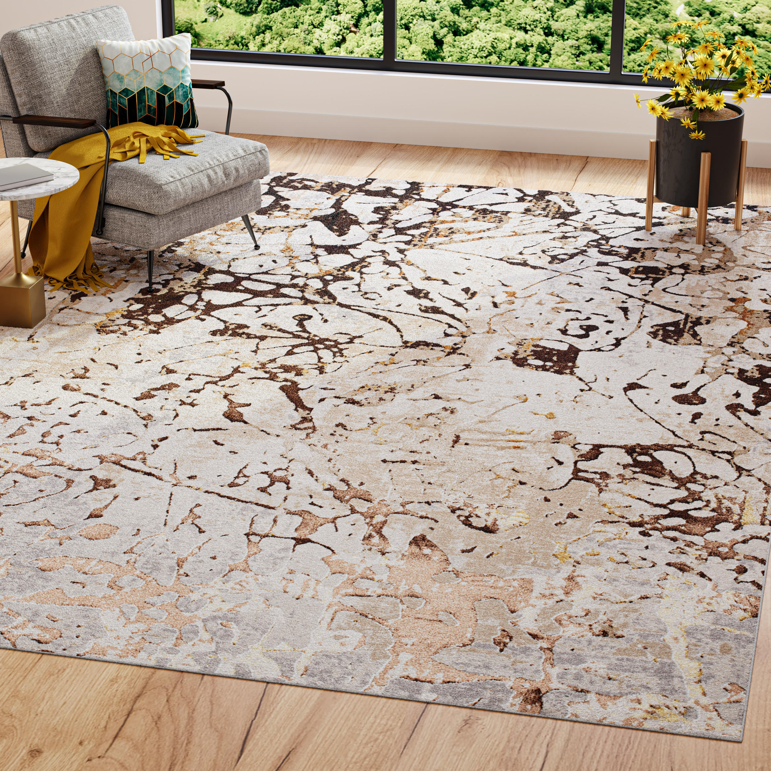 TEPPICH GOLDEN Creme 200/300 cm - Creme, Kunststoff (200/300cm) - Tapiso