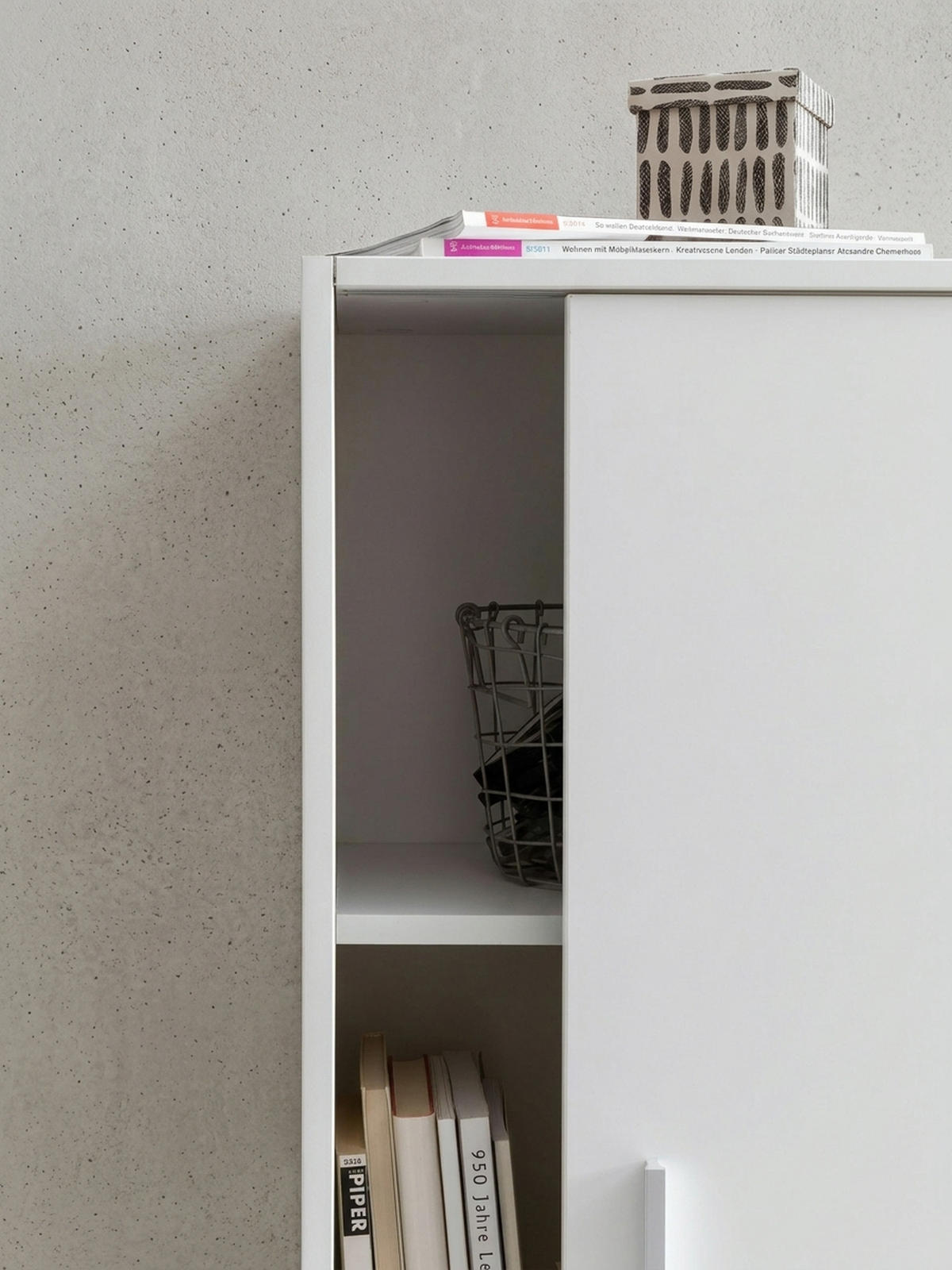 AKTENSCHRANK – Holz, Weiß, 60x107,5x28,5 cm, wasserabweisend & kratzfest, modern - Weiß, Holz/Metall (60/108/29cm) - KADIMA DESIGN