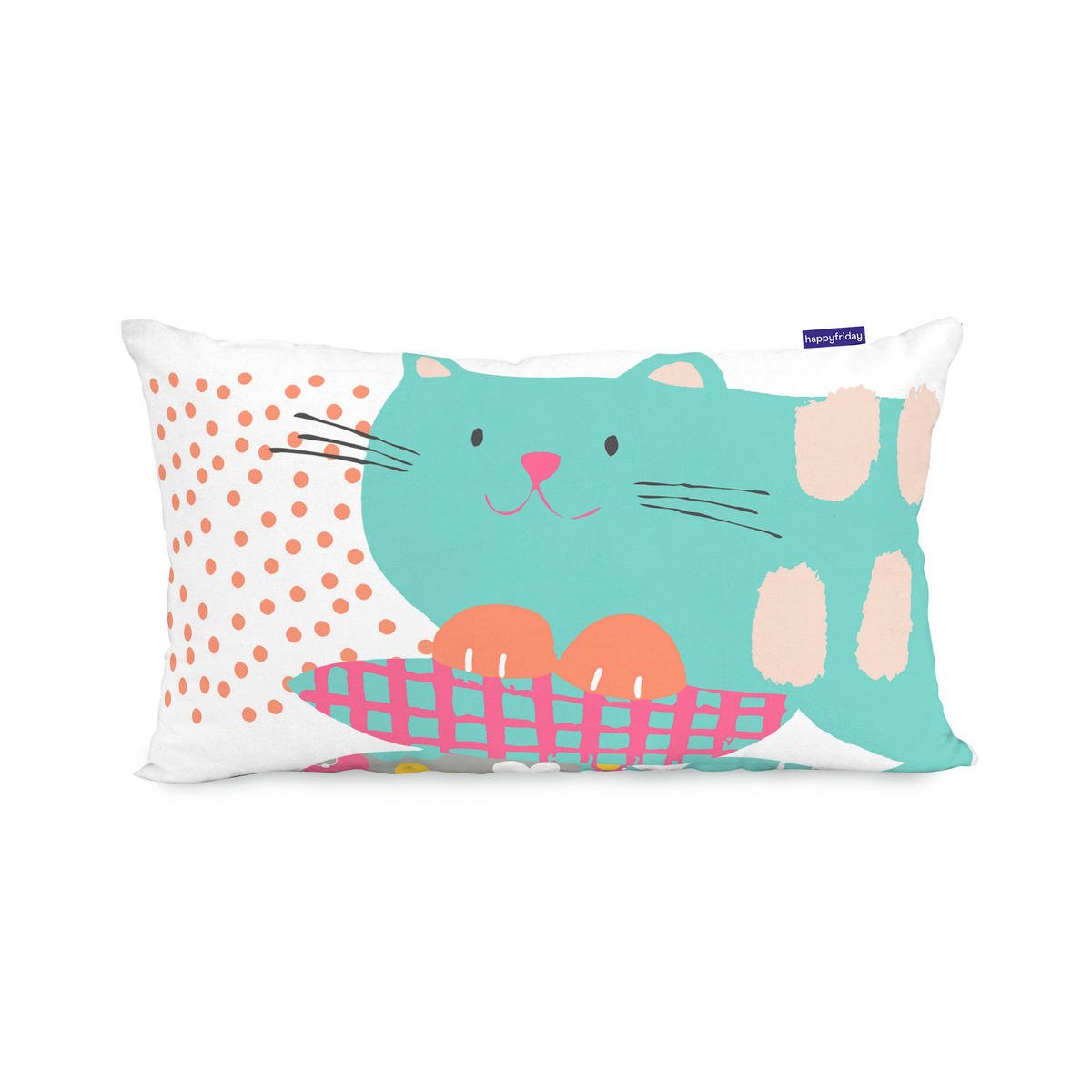 KISSENBEZUG cat & mouse 50x30 cm mehrfarbig - Multicolor, Textil (50/30cm) - Happy Friday