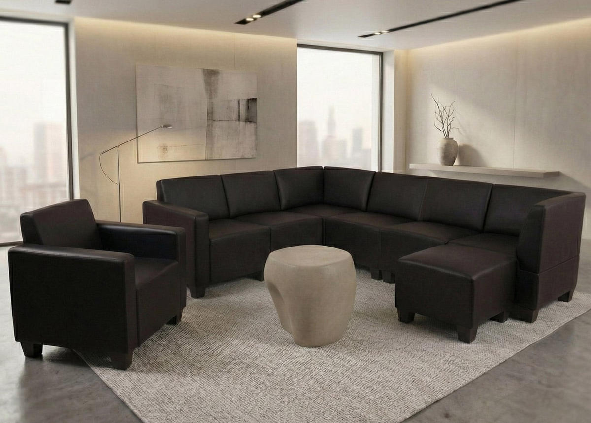 COUCH-GARNITUR Schwarz - Schwarz, Textil (254/76/201cm) - MCW