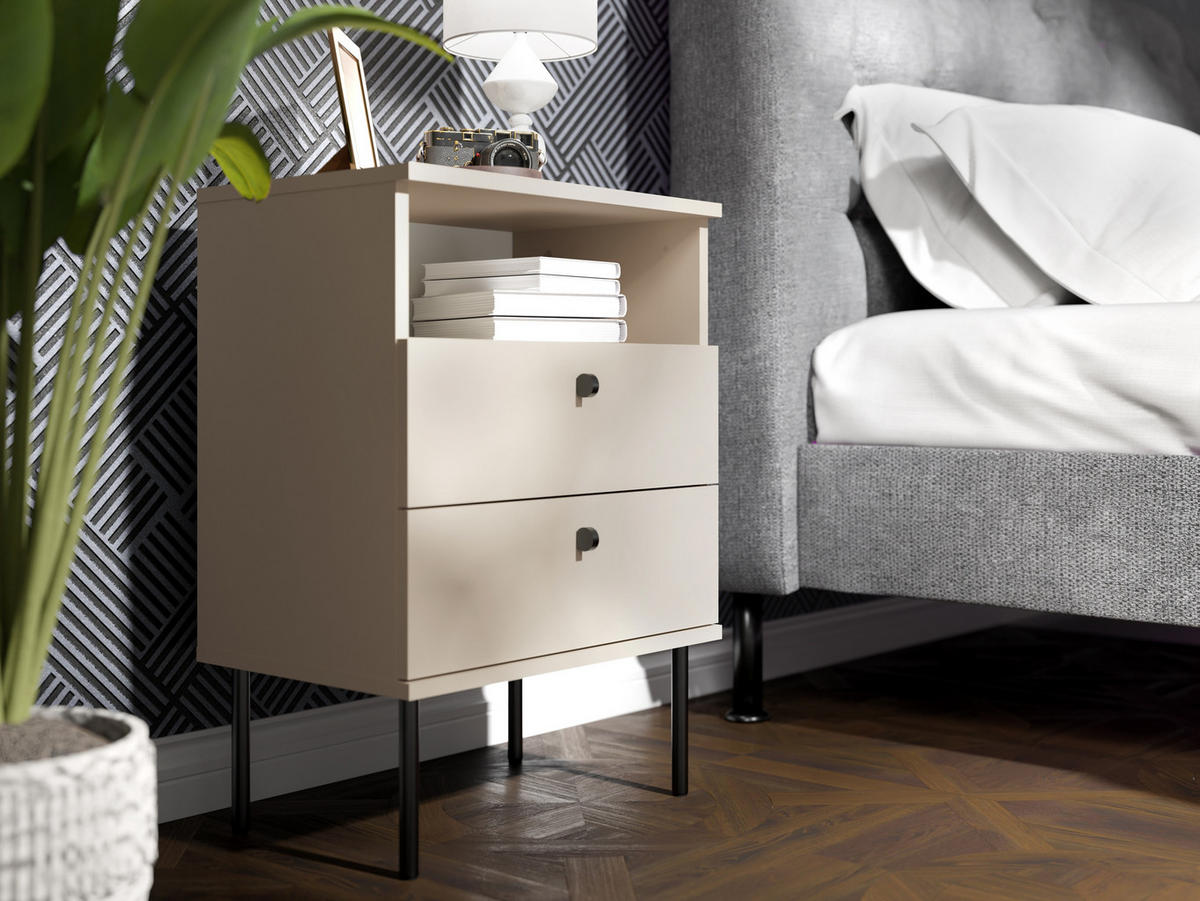 NACHTTISCH Beige 50/69,5/33,9 - Beige, Holzwerkstoff (50/70/34cm) - RAUMHIRSCH FURNITURE