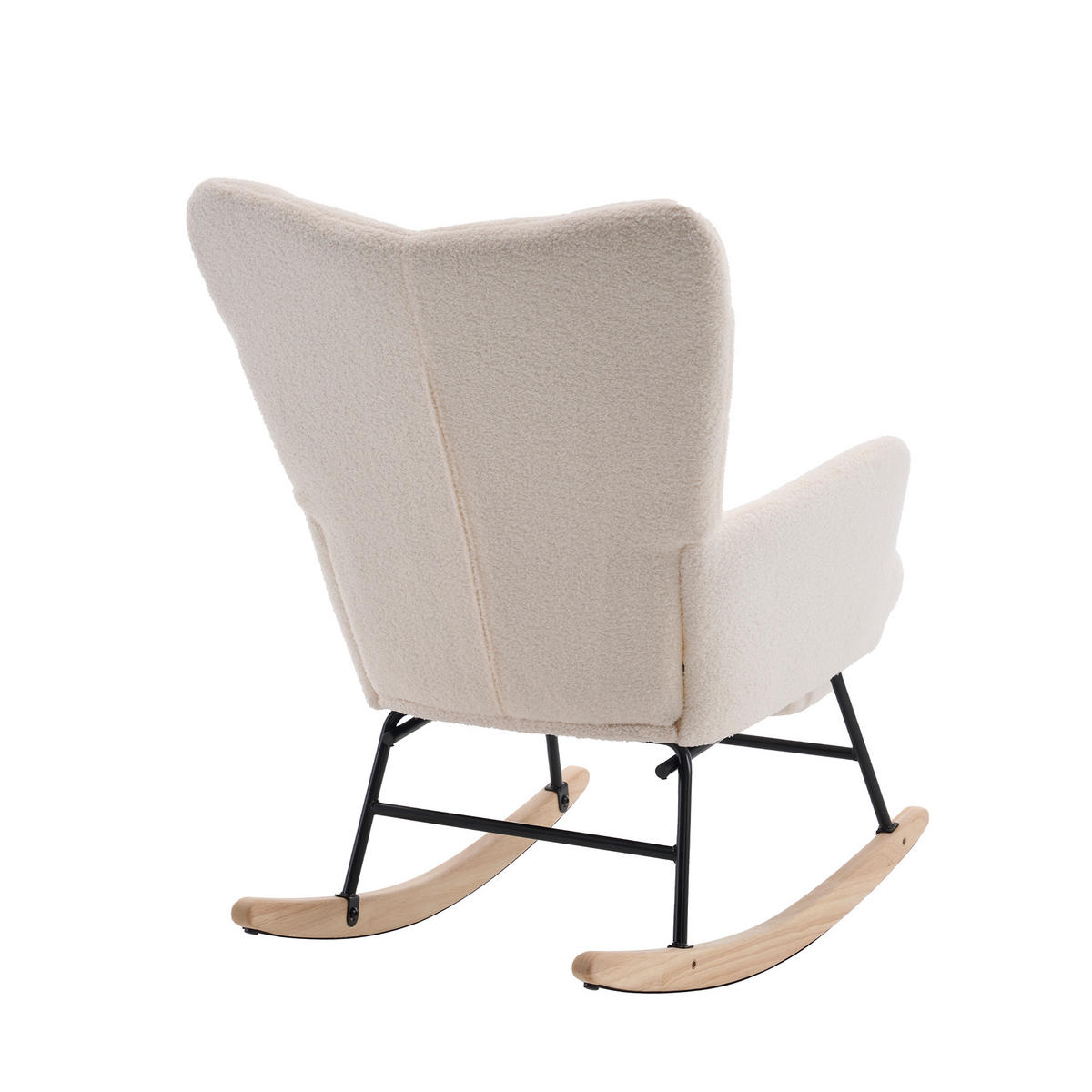 SCHAUKELSTUHL 91/61/88 cm mit hoher Rückenlehne und Fußstütze, Beige - Beige, Textil (88/91/68cm) - Redom