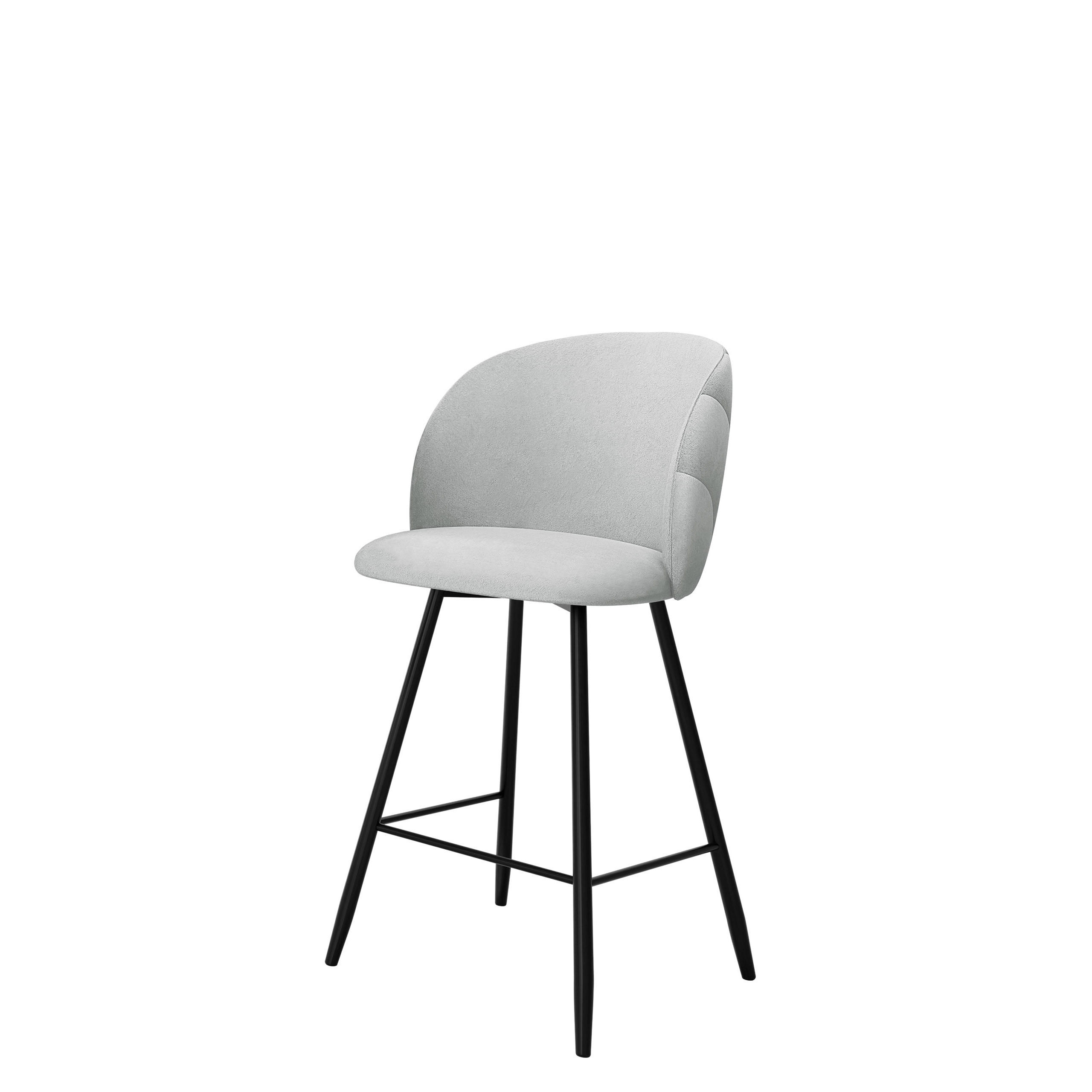 BARHOCKER K99 H - Hellgrau/Schwarz, Holzwerkstoff/Textil (51/105/51cm) - MIRJAN24