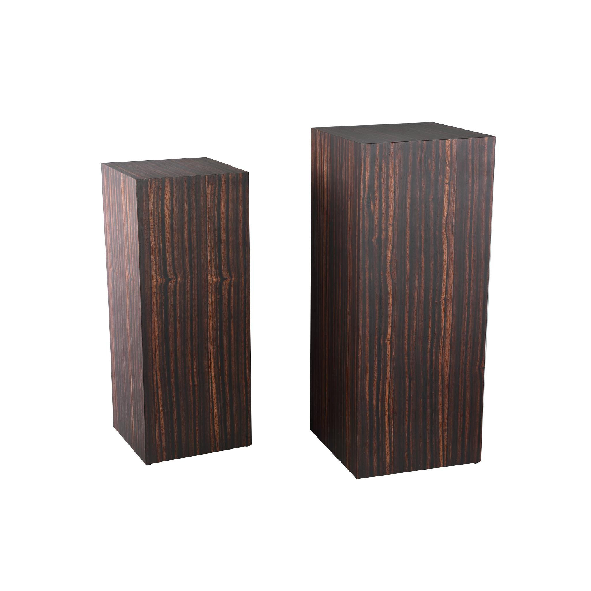 BLUMENSÄULE Tiess Braun 35/35/85cm 2er-Set - Braun, Holz (35/35/85cm) - PTMD Collection