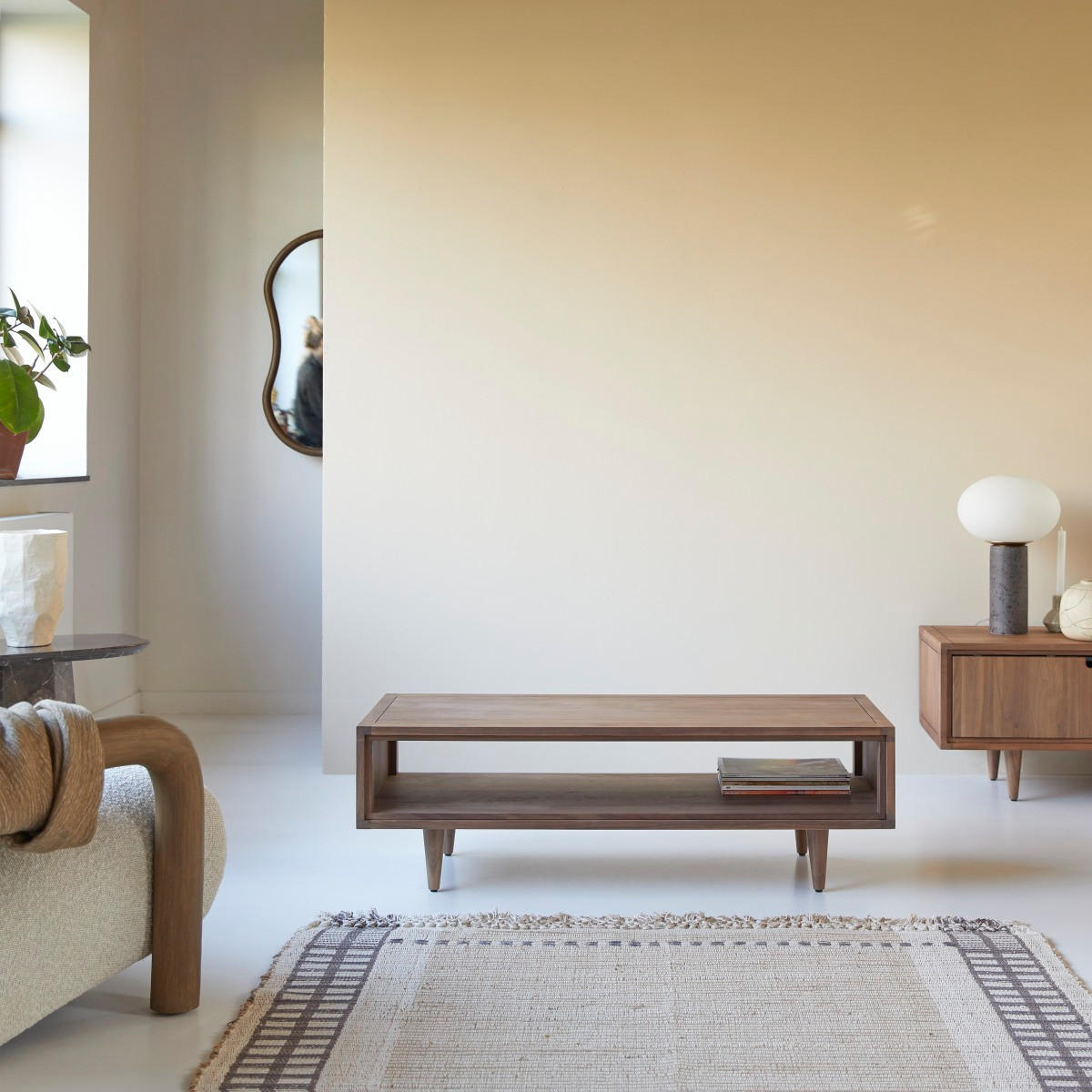 COUCHTISCH Jonàk Dunkelbraun aus Walnuss - Dunkelbraun, Holz (50/120/38cm) - Tikamoon