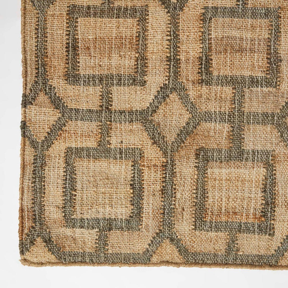JUTETEPPICH Tiran geometrisch gemustert 90/150 cm - Grau, Naturmaterialien (90/150cm) - Homescapes