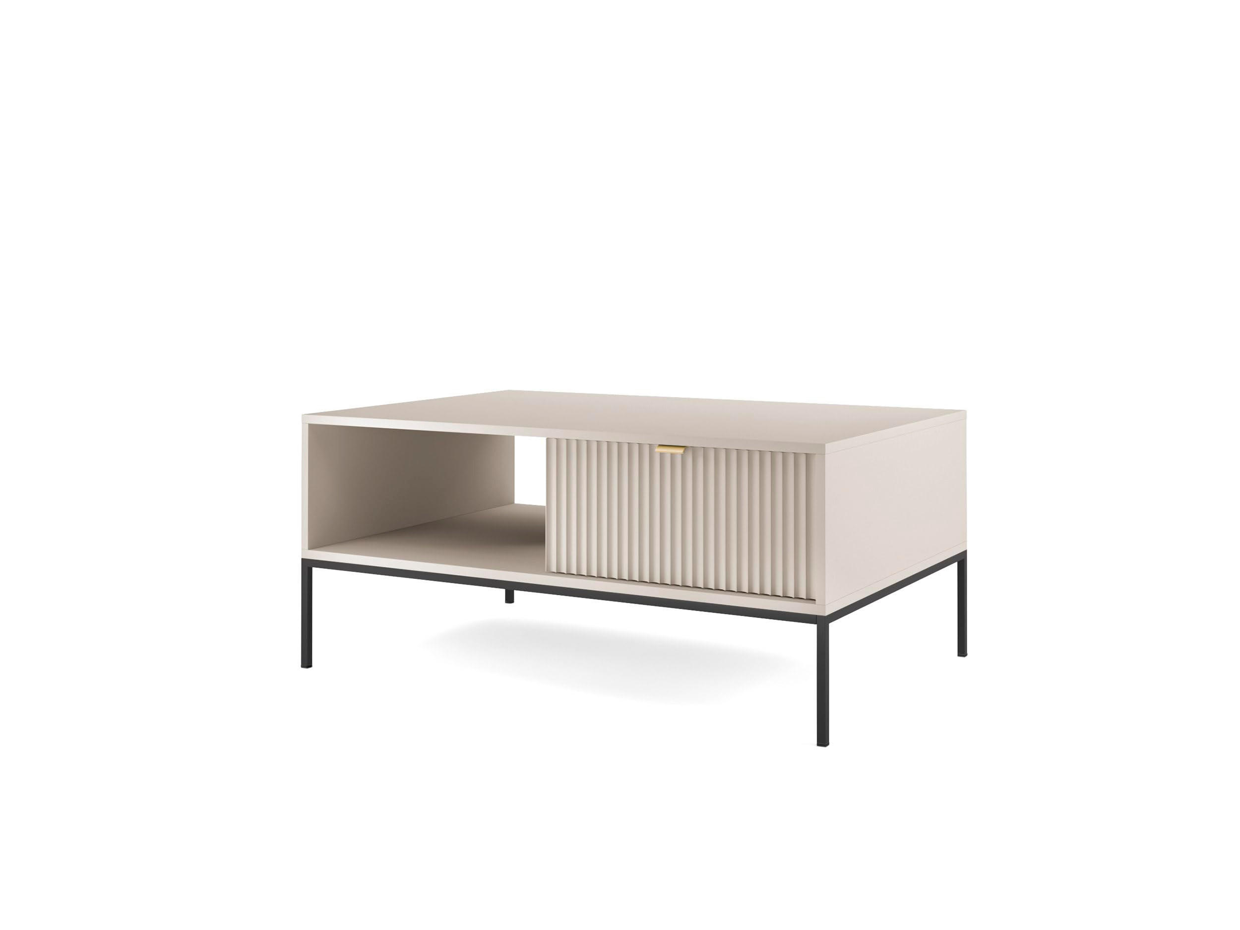 COUCHTISCH Font 104x46x68 cm - Modern Wohnzimmertisch Gefertigt aus Robuster Laminierter Spanplatte - Beige Kaschmir - Beige, Holzwerkstoff (46/104/68cm) - Chilly