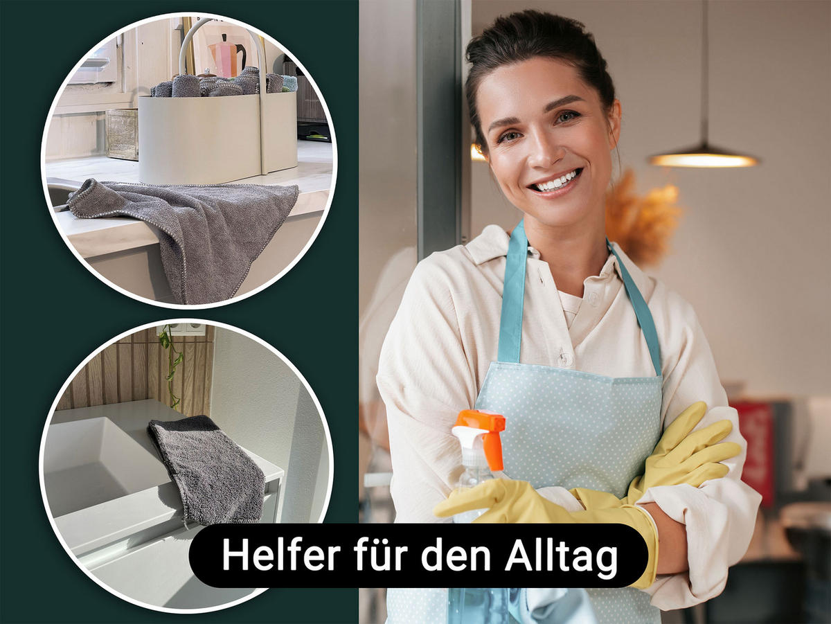 REINIGUNGSTÜCHER, 10er-Set, 30x30 cm, 80% Polyester, 20% Polyamid, Grau - Grau, Textil (30/30cm) - Zollner