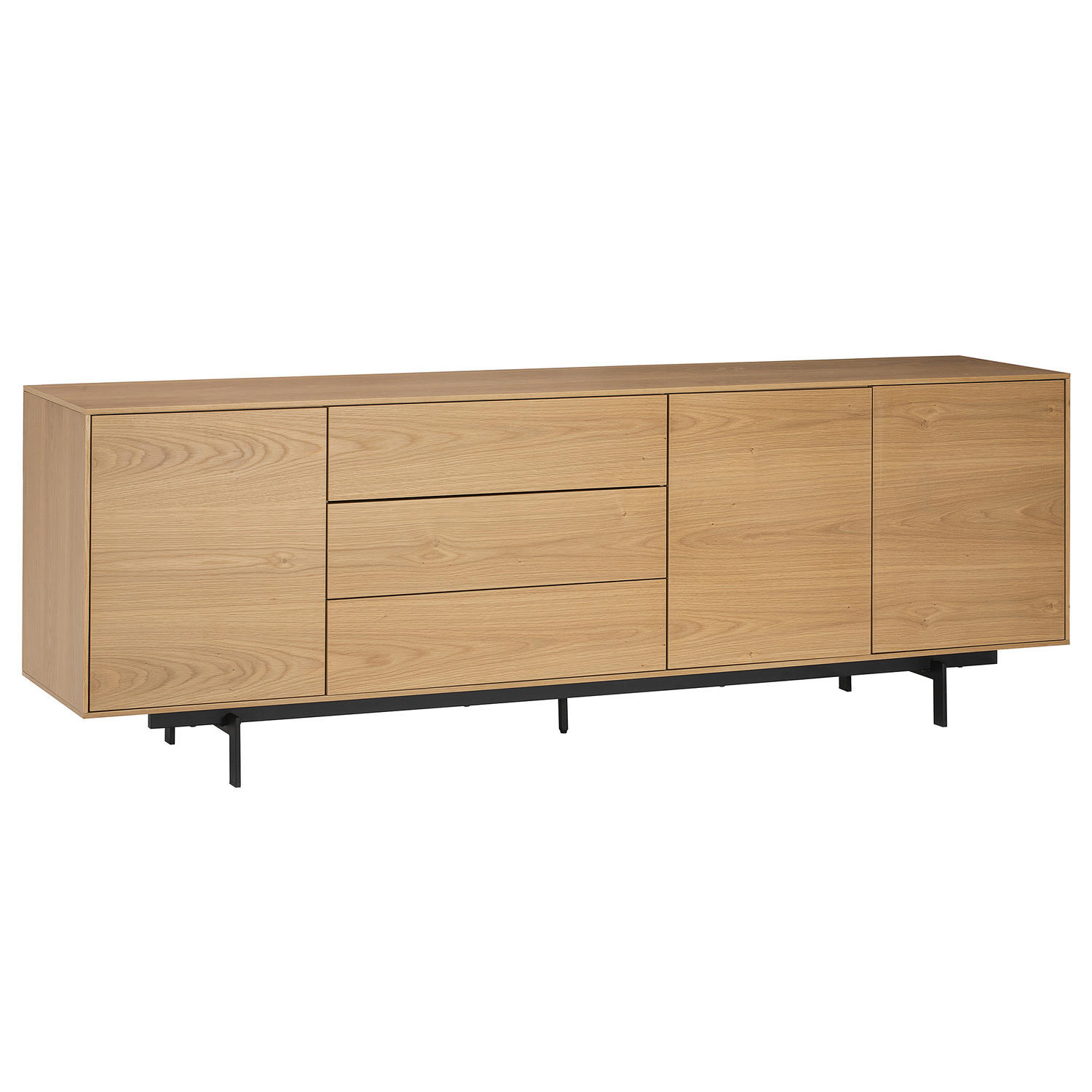 FURNIERTES SIDEBOARD - Eichefarben, Holzwerkstoff/Metall (209/72/45cm) - home24