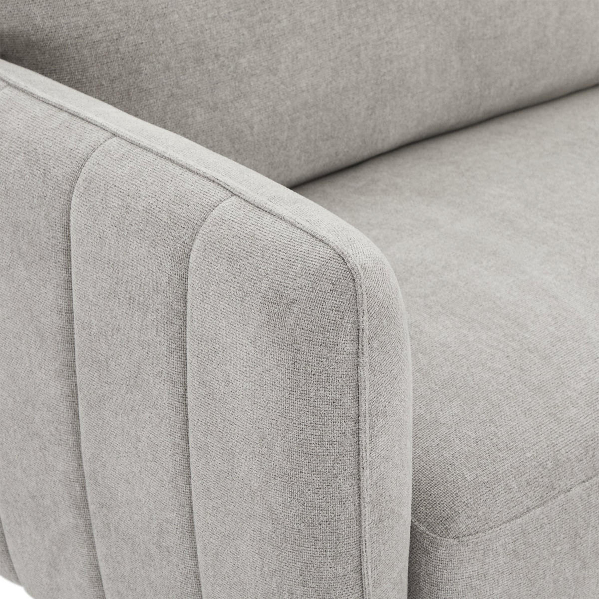 DREISITZER-SOFA Webstoff Grau - Schwarz/Grau, Textil/Metall (197/85/85cm) - Furnhouse