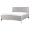 POLSTERBETT mit Lattenrost 160x200 cm Grau Valognes - Hellgrau, Textil (160/200cm) - Beliani